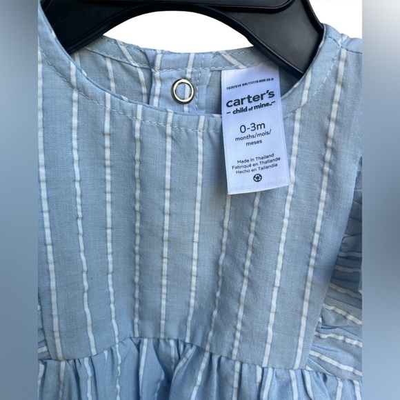 Carter's Blue and White Diaper Covers with Ruffled Details - Picture 4 of 8